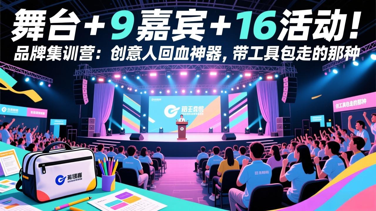 舞台 + 9 嘉宾 + 16 活动！品牌集训营：创意人回血神器，带工具包走的那种-副业网