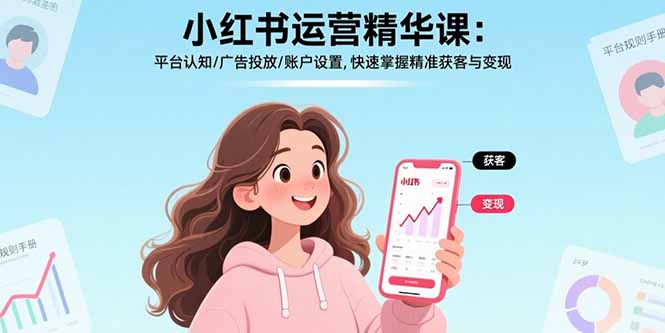 小红书运营精华课-更新：平台认知/广告投放/账户设置,快速掌握精准获客与变现-副业网