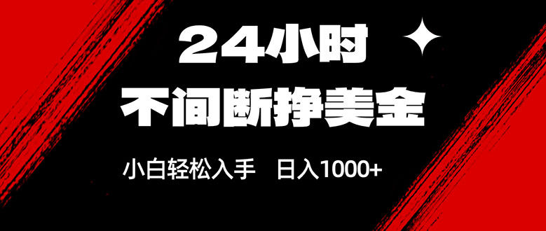 24小时不间断挣美金，小白轻松上手，日入1000+-副业网