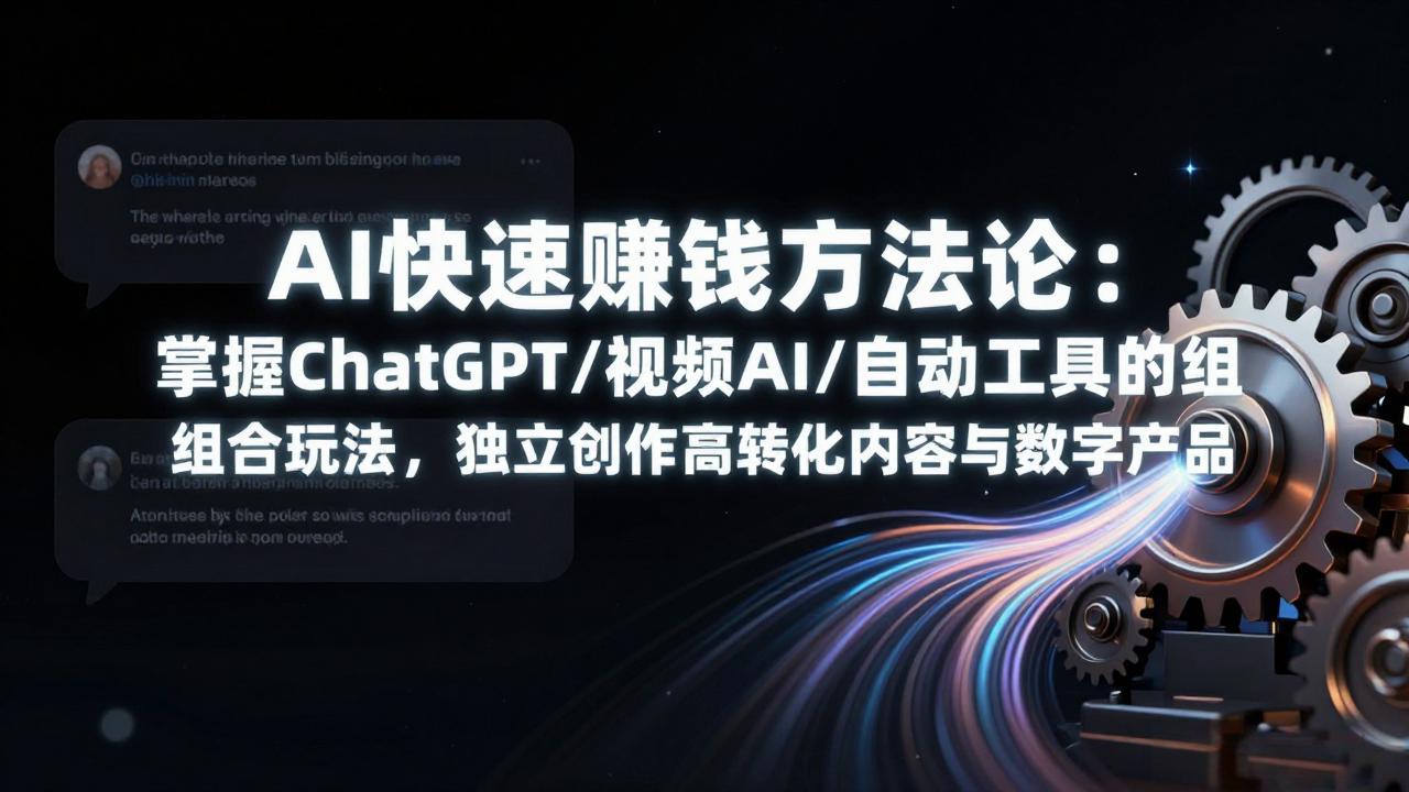 AI快速赚钱方法论：掌握ChatGPT/视频AI/自动化工具的组合玩法，独立创作高转化内容与数字产品-副业网