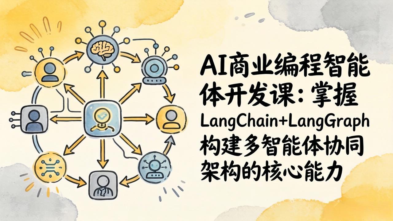 AI商业编程智能体开发课：掌握LangChain+LangGraph构建多智能体协同架构的核心能力-副业网