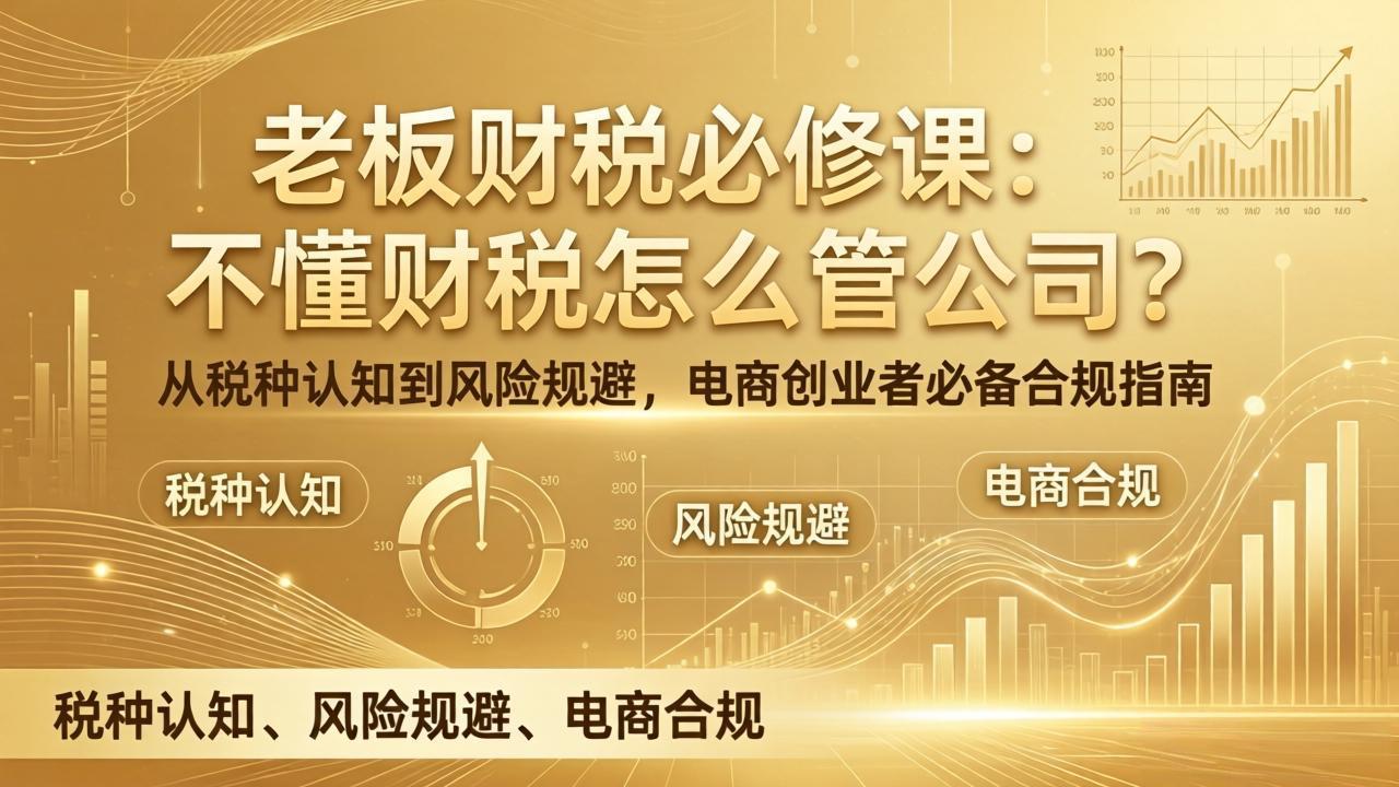 老板财税必修课：不懂财税怎么管公司？从税种认知到风险规避，电商创业者必备合规指南-副业网