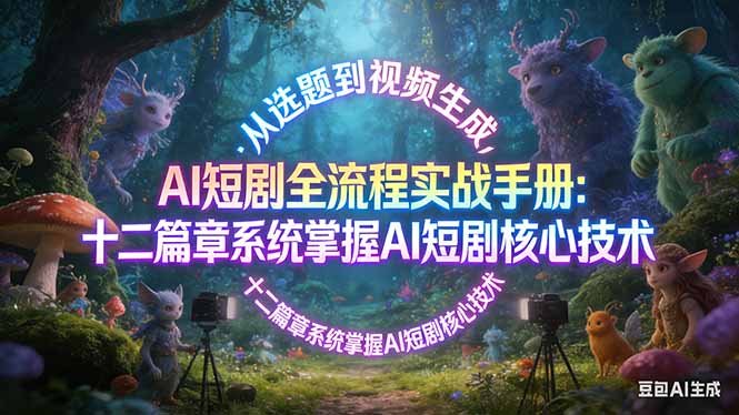 AI 短剧全流程实战手册：从选题到视频生成，十二篇章系统掌握 AI 短剧核心技术-副业网