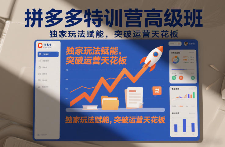 拼多多特训营高阶班，独家玩法赋能，突破运营天花板(更新26年3月)-副业网