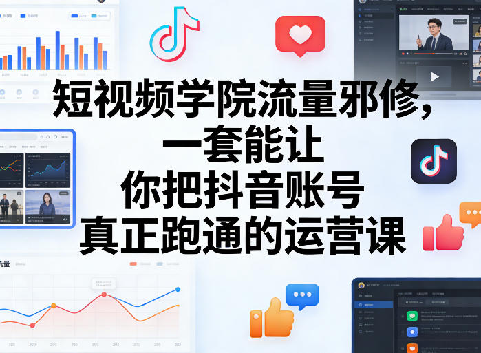 短视频学院流量邪修，一套能让你把抖音账号真正跑通的运营课-副业网