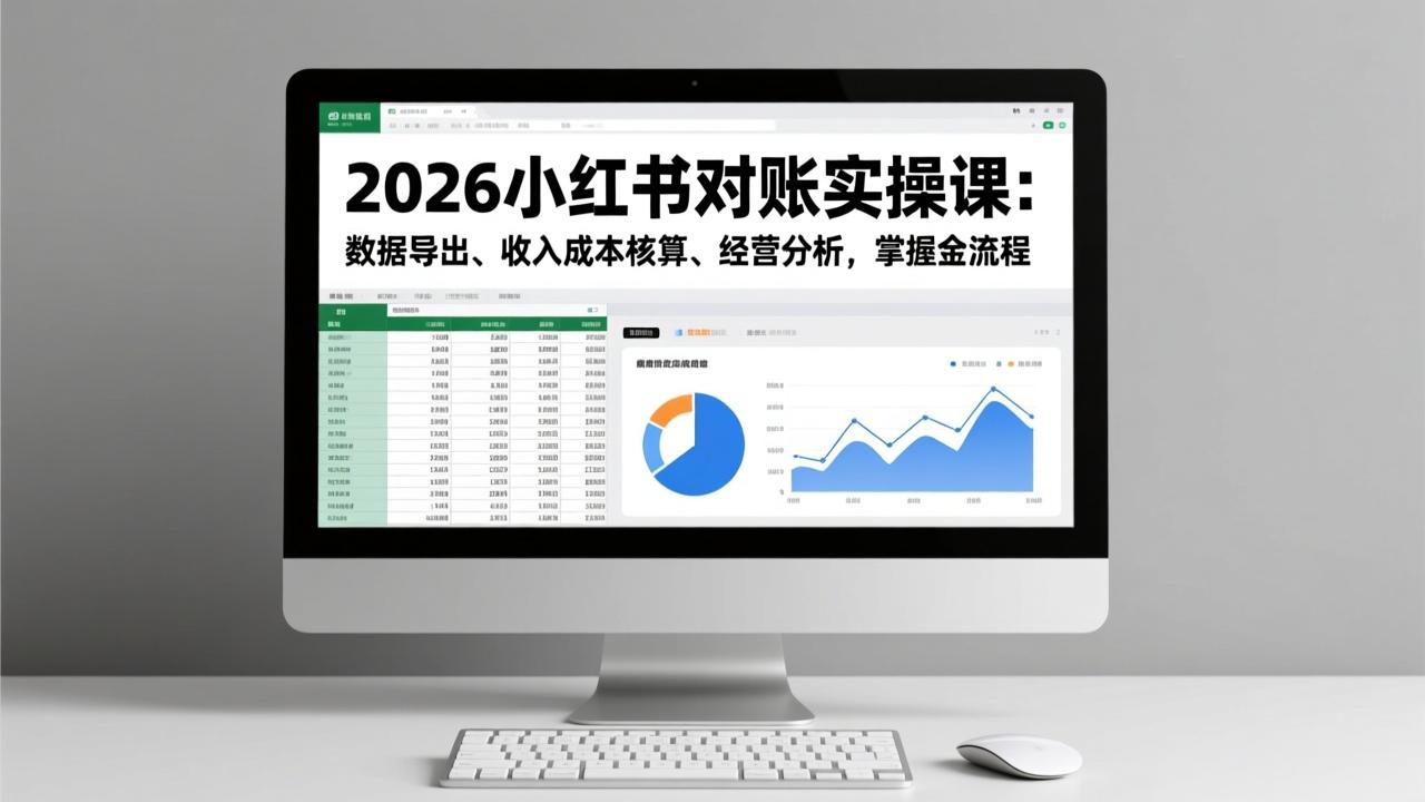 2026小红书对账实操课：数据导出、收入成本核算、经营分析，掌握全流程-副业网