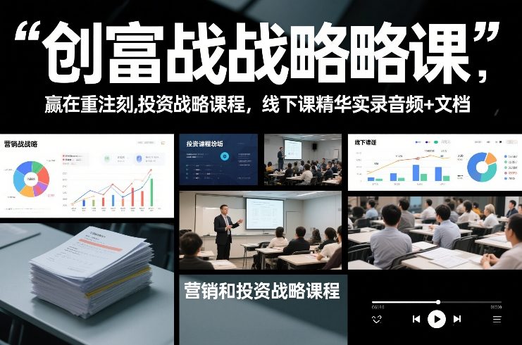 创富战略课，赢在重注时刻，营销和投资战略课程，线下课精华实录音频+文档-副业网