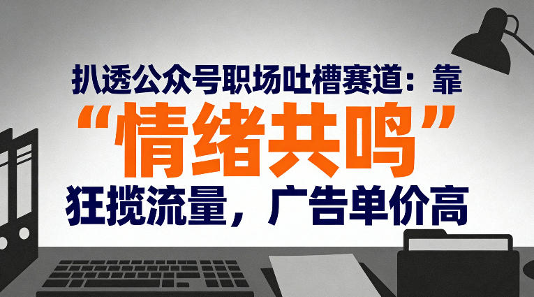 扒透公众号职场吐槽赛道：靠“情绪共鸣”狂揽流量，广告单价高-副业网