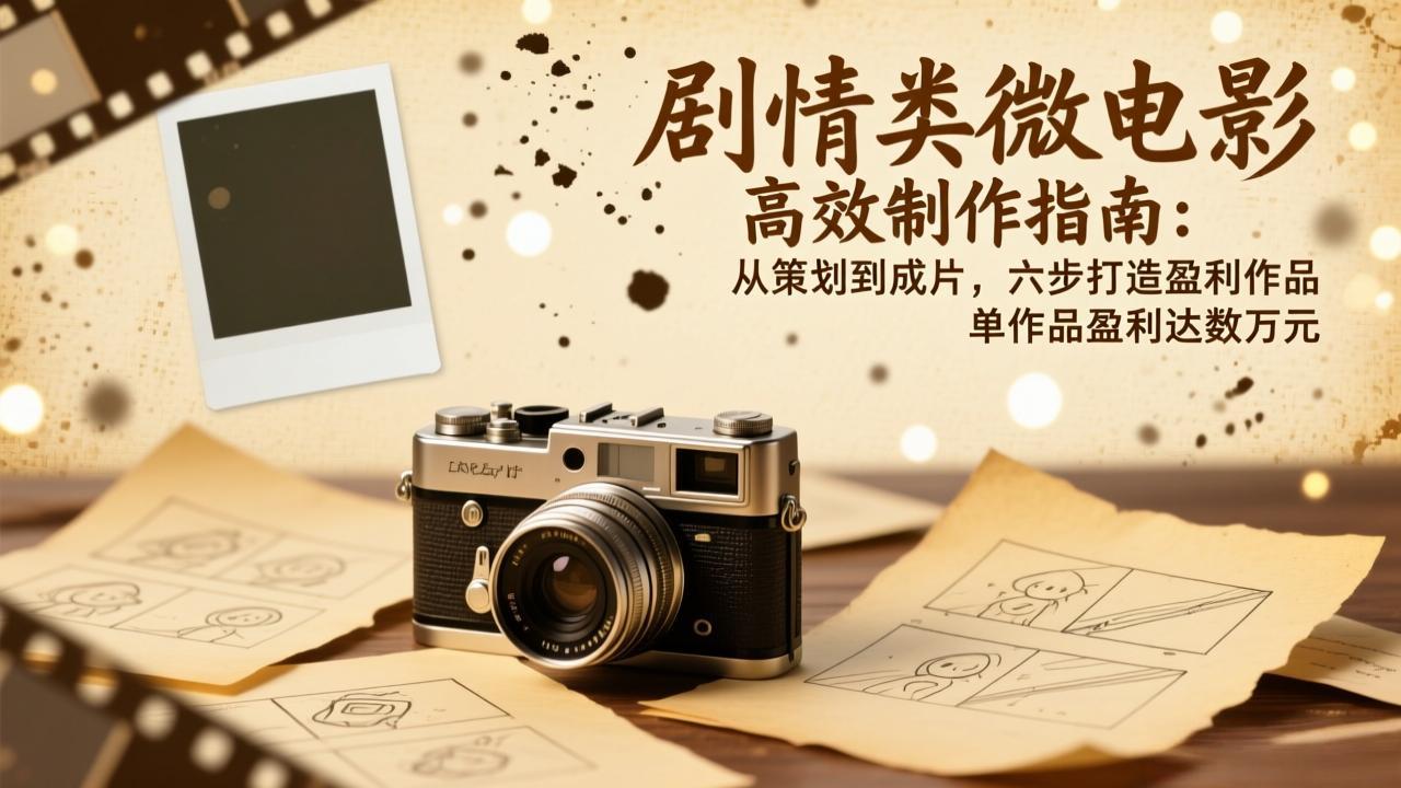 剧情类微电影高效制作指南：从策划到成片，六步打造盈利作品，单作品盈利达数万元-副业网