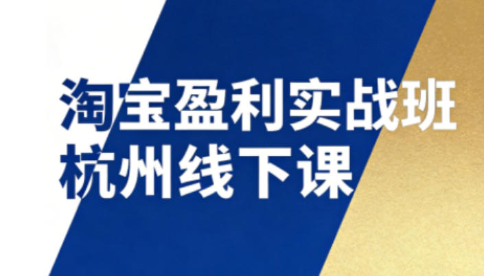 淘宝盈利实战班杭州线下课12月26-28日(音频+字幕)，帮你掌握SOP流程+12门核心技术-副业网