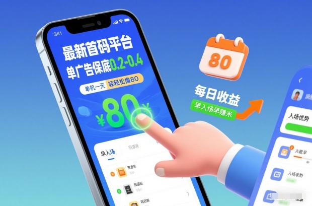 最新首码平台，单广告保底0.2-0.4，单机一天轻松撸80，早入场早賺米【揭秘】-副业网