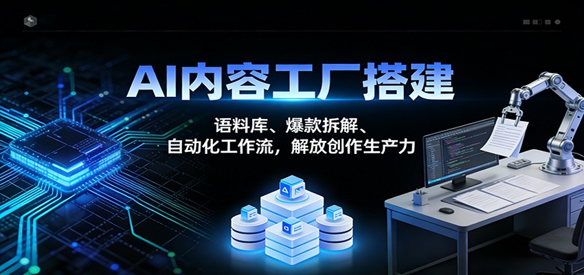 AI内容工厂搭建：语料库、爆款拆解、自动化工作流，解放创作生产力-副业网